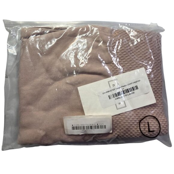 Ninexis Fleece Leggings Womens Large Taupe High-Waisted Textured Yoga New Tags - Picture 2 of 9